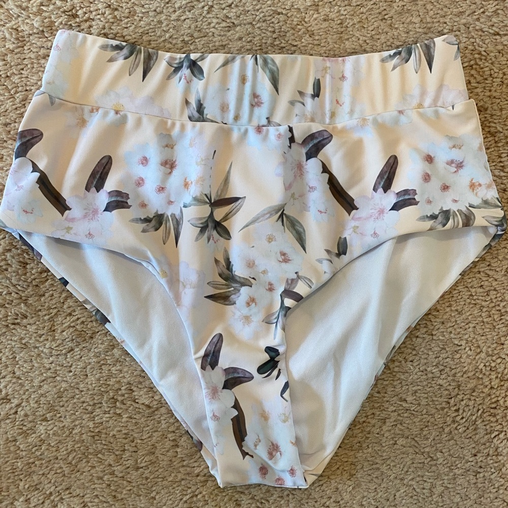 Floral High-Waisted Bikini Bottom